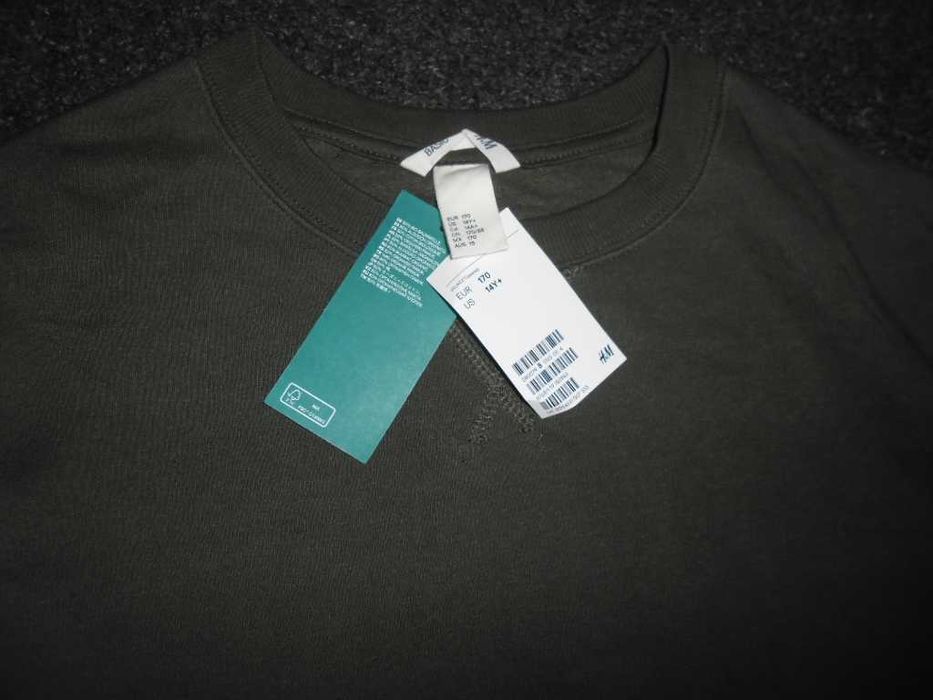 h&m zgniły zieleń bluza dresowa ocieplana roz 170 nowa z metką