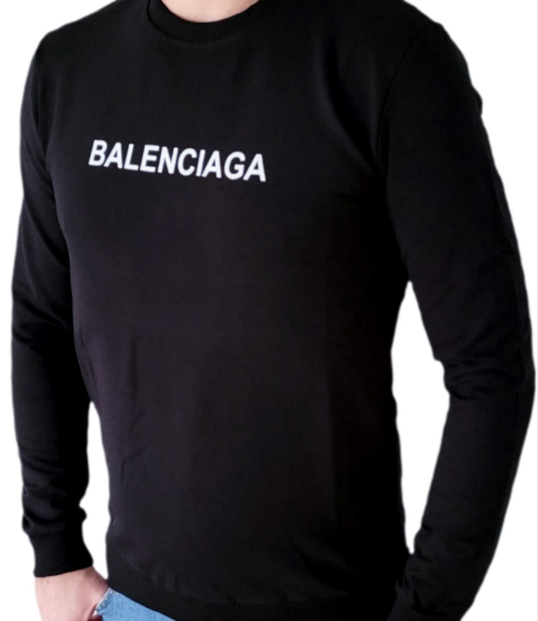 Bluza męska Balenciaga czarna z nadrukiem