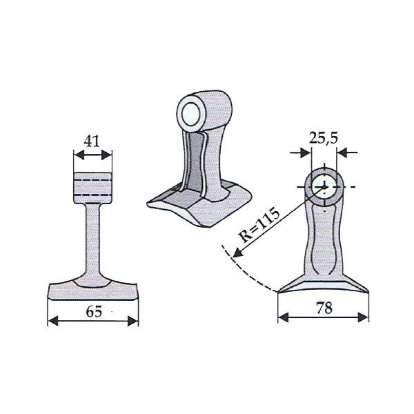 Bijak młotkowy RM-20 nóż kosiarka bijakowa mulczer Orsi Ferri TM