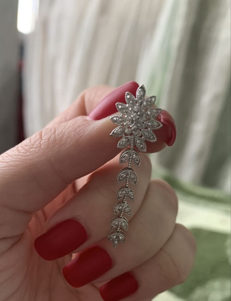Сережки біле золото