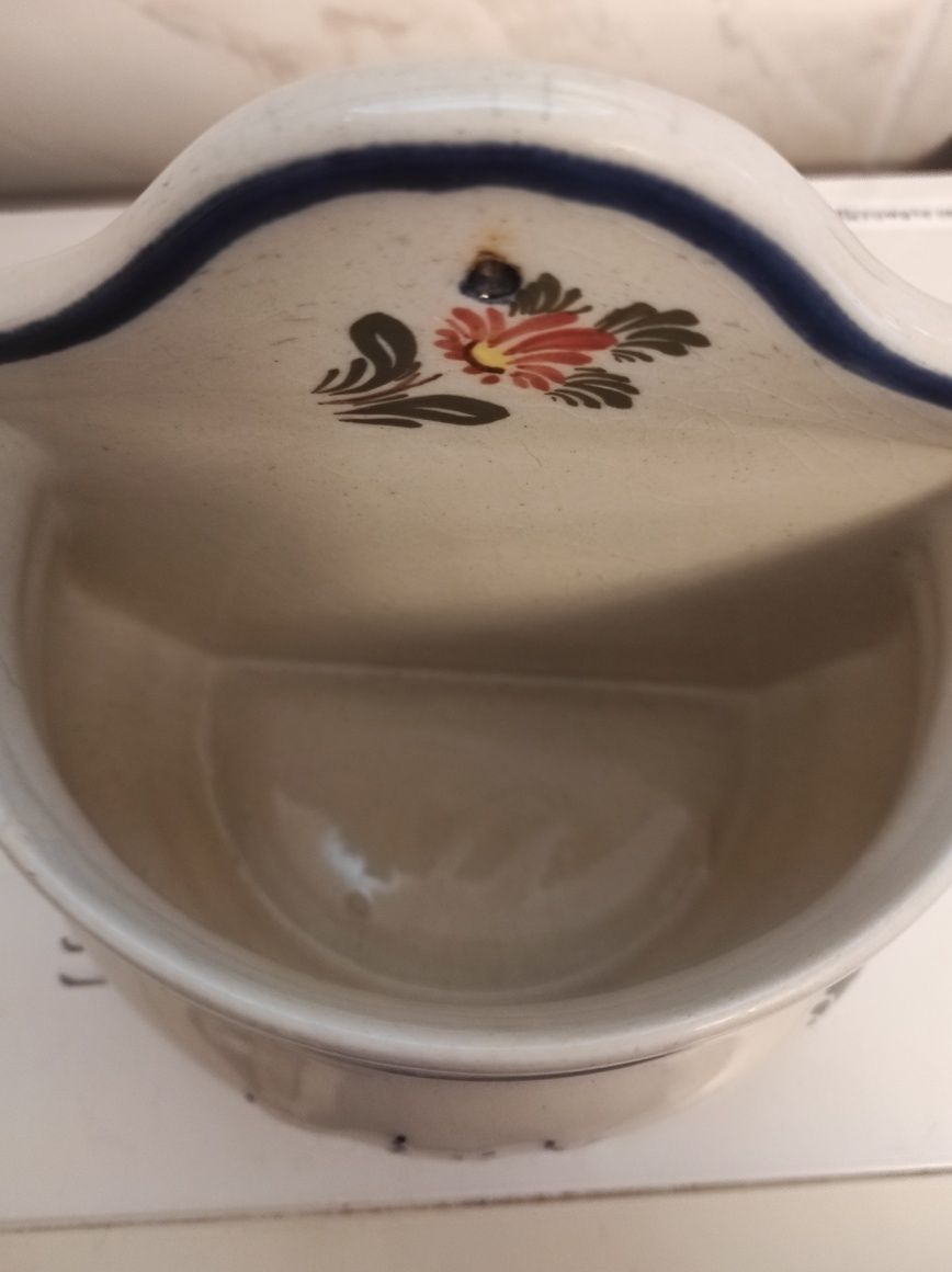 Saleiro grande pintado á mão louça de Viana