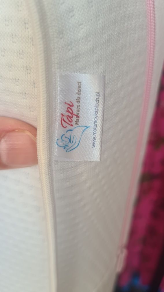 Łóżeczko dziecięce białe + materac K+P+K 12,5 cm