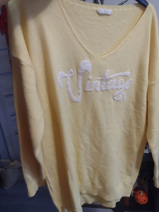 Sweterek ciepły angora Vintage L Xl