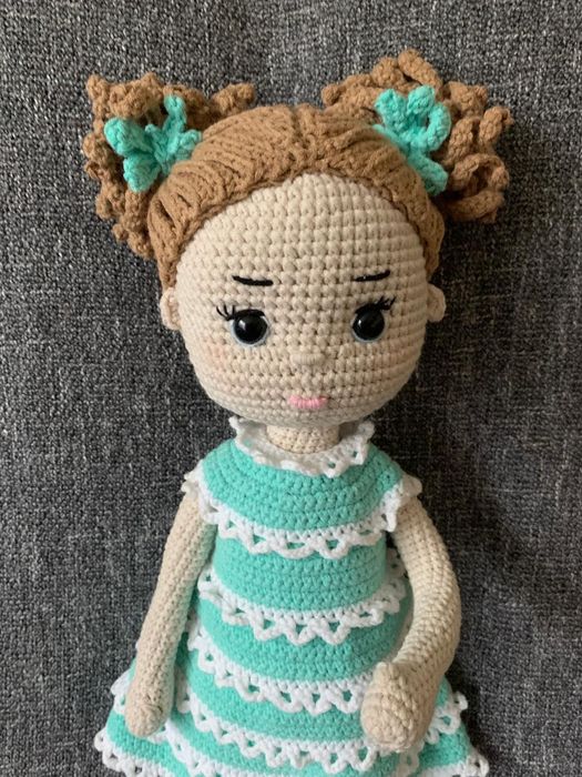 Lalka pluszak maskotka na szydełku, bawełna, cudna :)