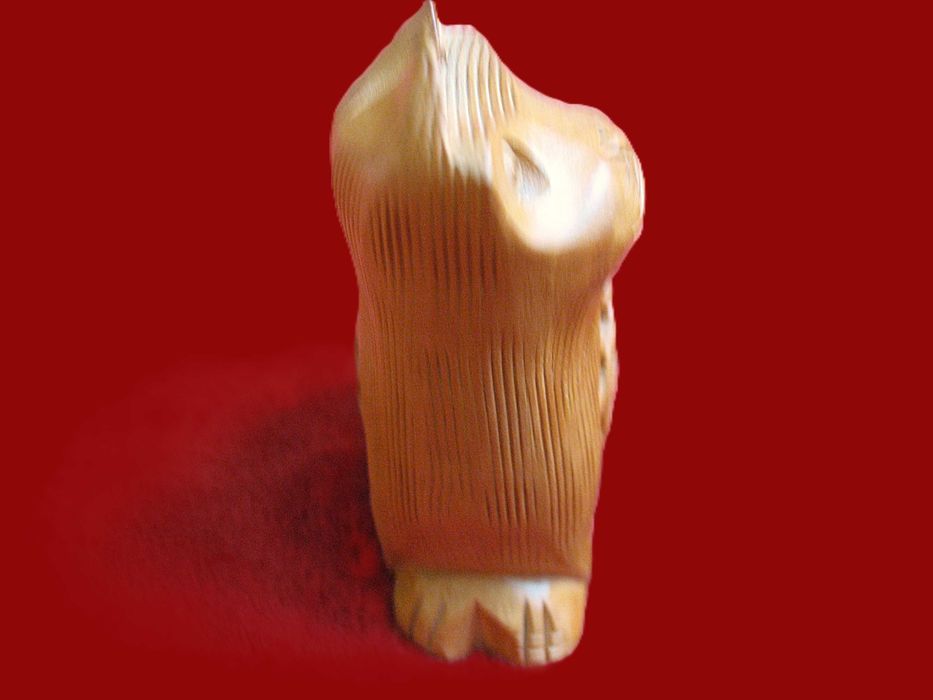 Kot - Stara Figurka - twarde drewno - 10 x 8 x 4 cm Rękodzieło