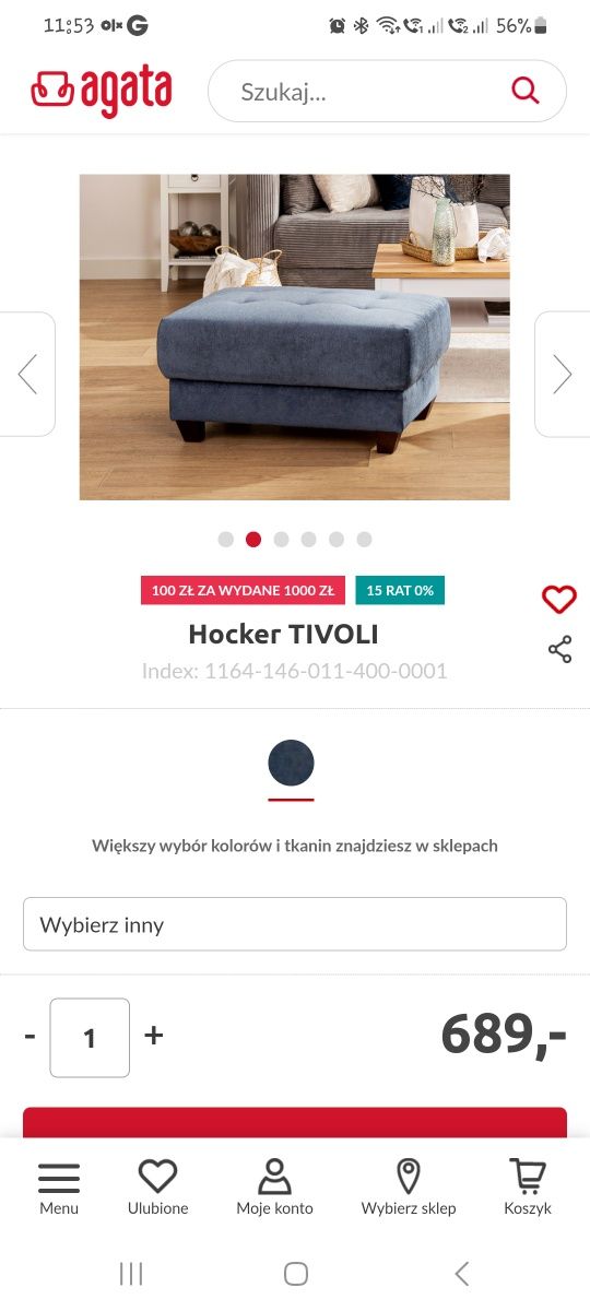 Sofa kanapa + puf hoker Agata Meble Tivoli