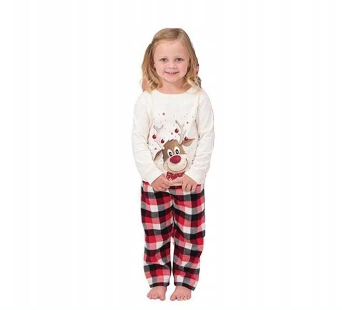 Świąteczna piżama dziecięca z reniferem, rozmiar ok 8 lat