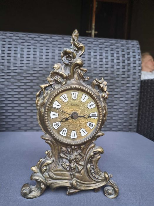 Zegar mosiężny kominkowy