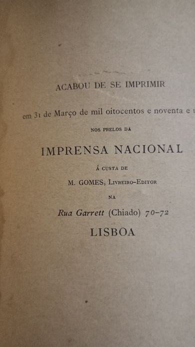 Livro raro A Morta de Henrique Lopes Mendonça, 1891