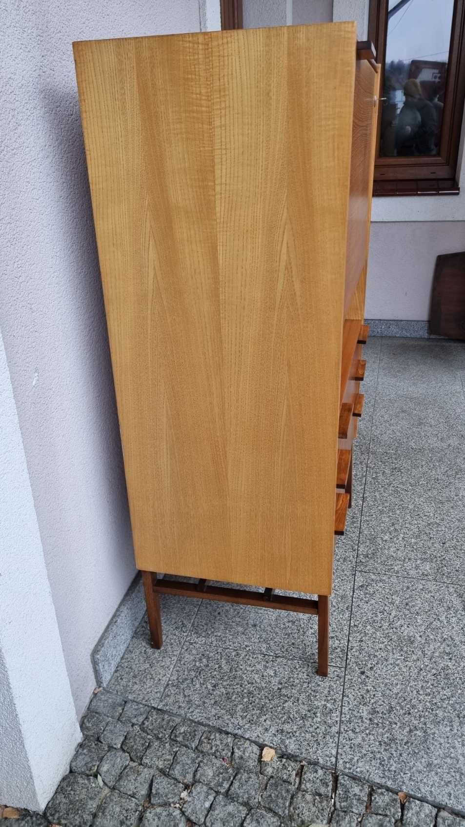 Sekretarzyk Highboard Design PRL Lata 60 Czechosłowacja Mezulanik
