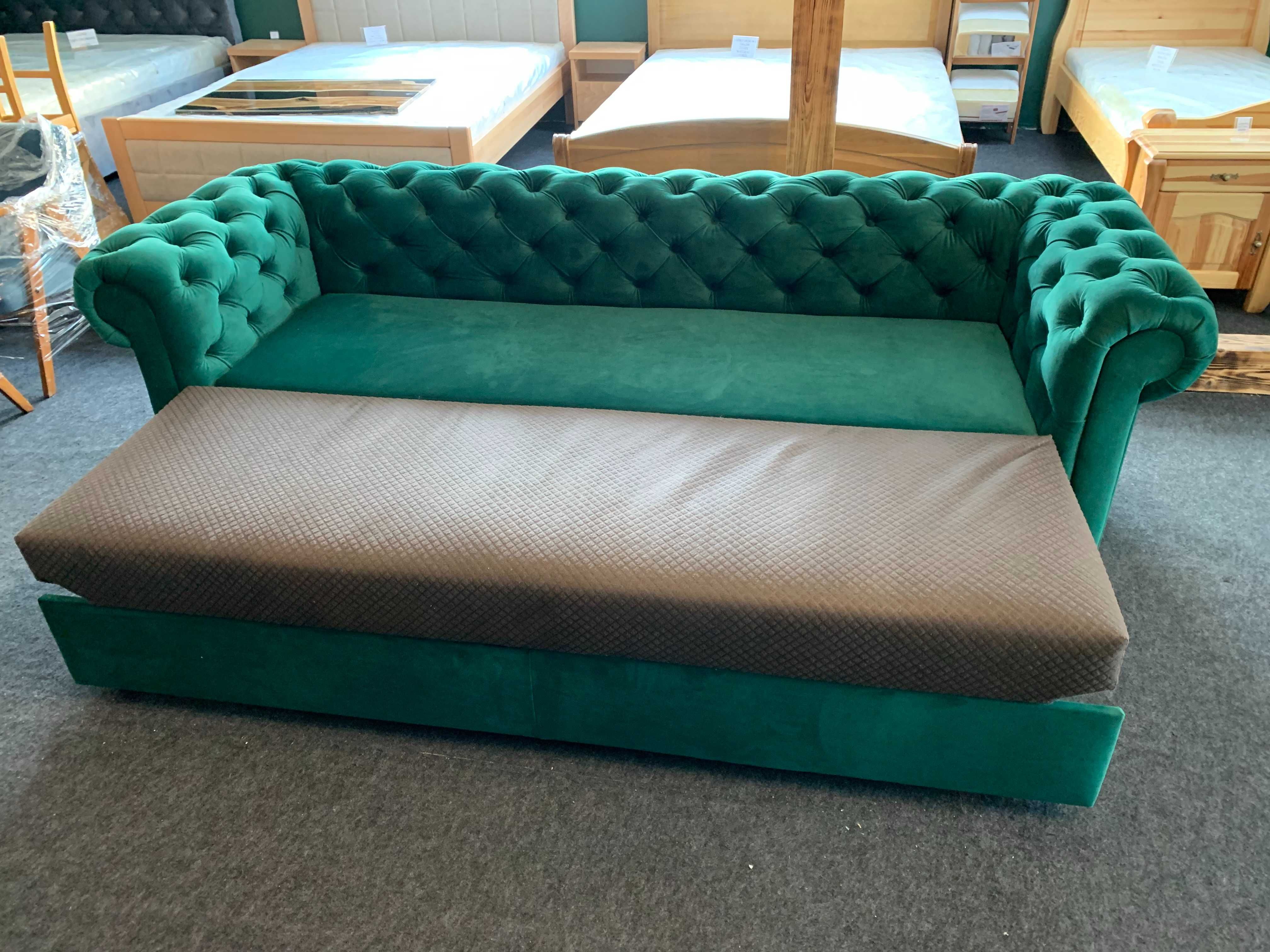 Chesterfield Sofa Trzyosobowa z Funkcją Spania