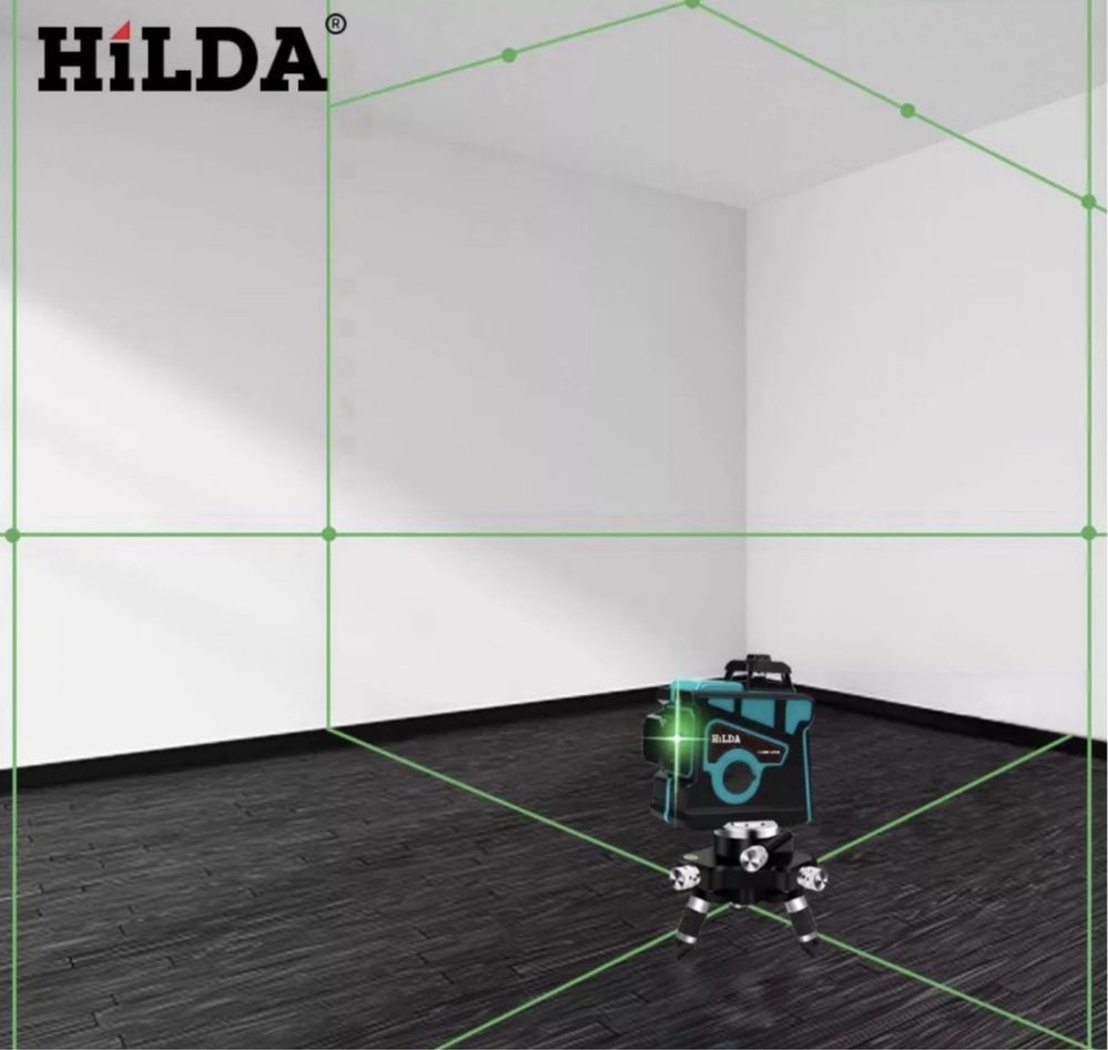 Лазерный уровень Hilda 3D 12 линий зеленый луч