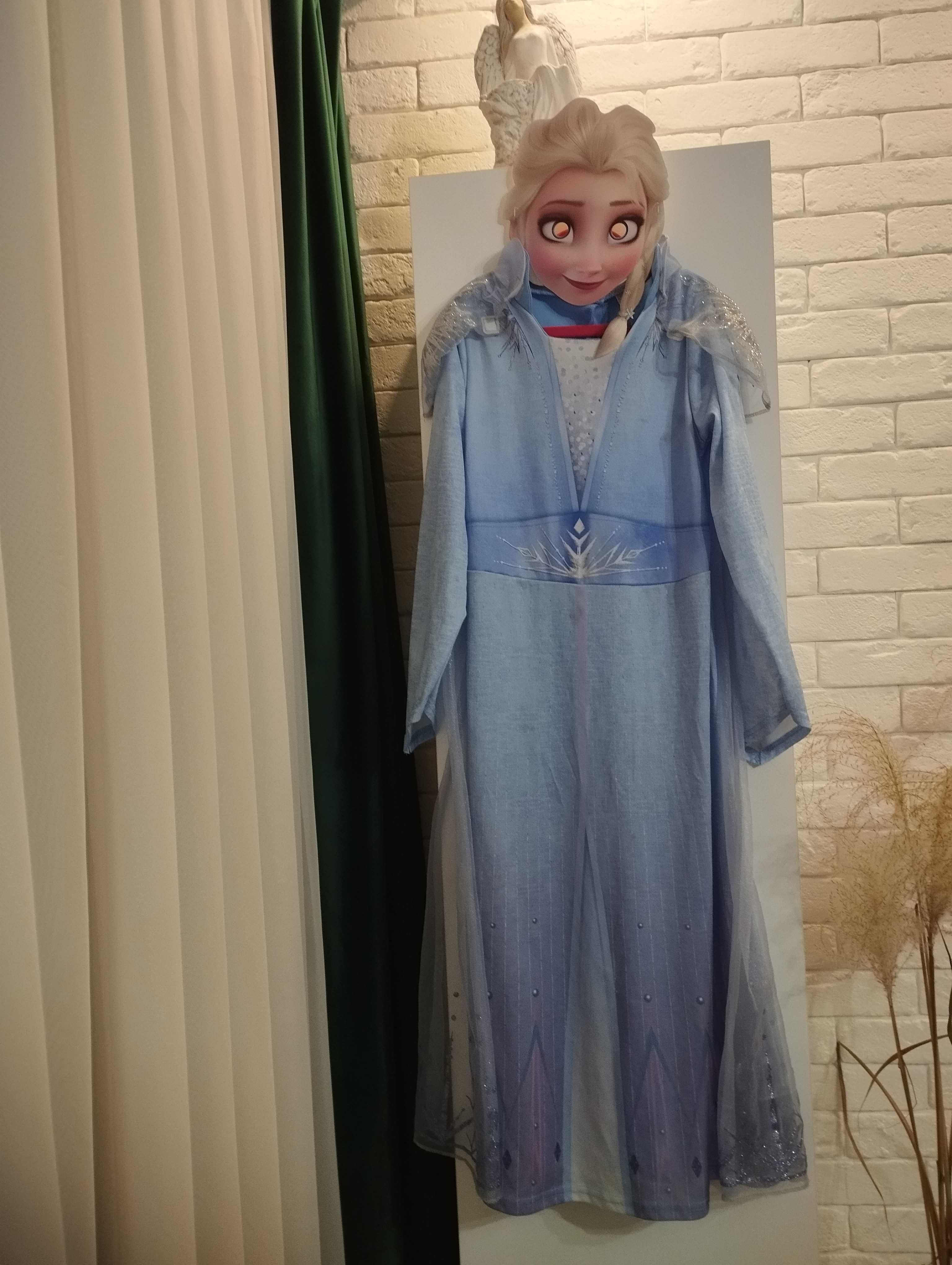 Strój sukienka Frozen ELSA r 134/140 maska korona warkocz