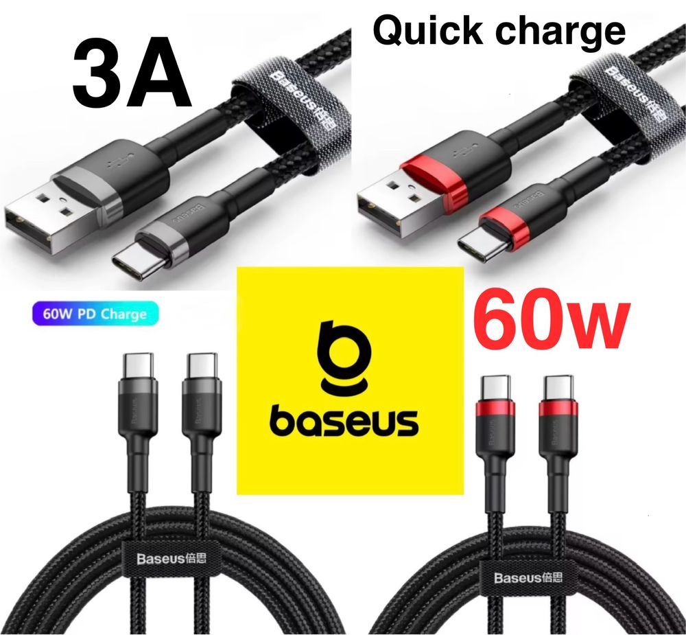 Кабель Baseus USB-Type C, Lightning, Швидка зарядка QC Power Delivery
