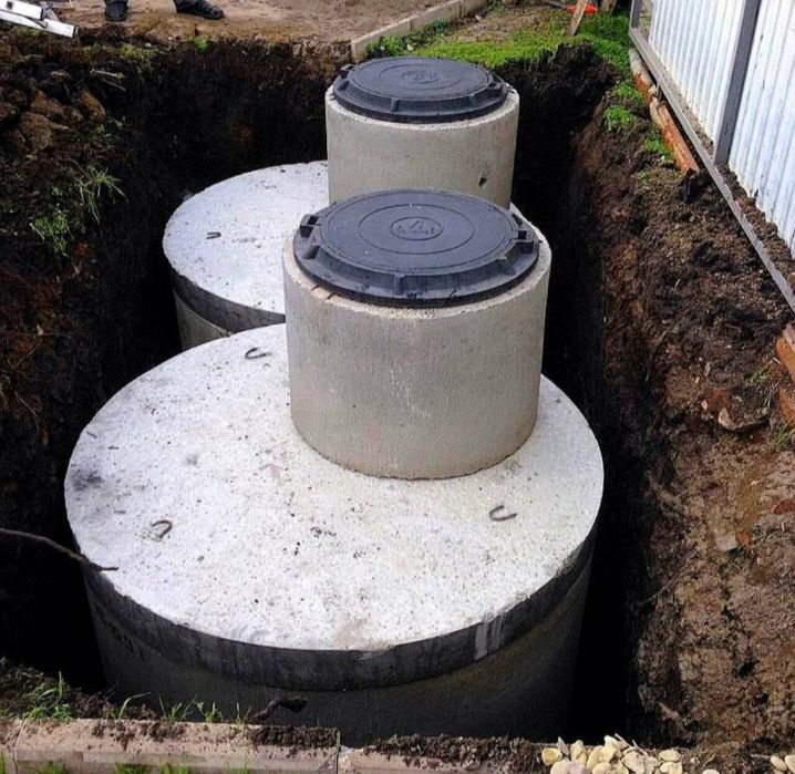 Будівництво септика і каналізації з кілець під ключ 10/15/25 куб.