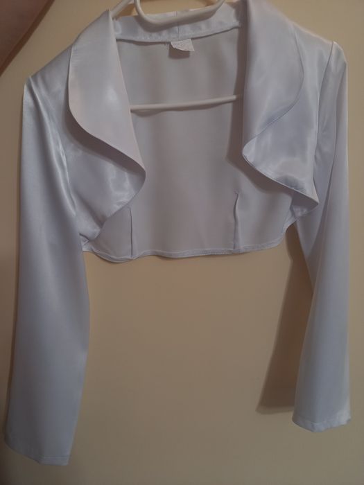 Bolerko biale  satynowe