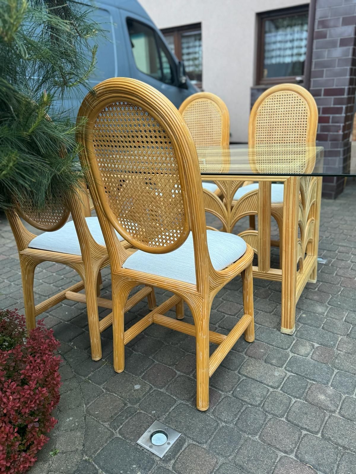 Zestaw na taras /boho/4 krzesła /stół
