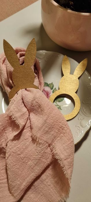 Złote obrączki do serwetek - zestaw 5 szt.