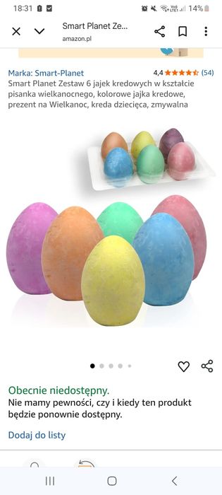 nowy zestaw jajka kredowe kreda mix kolorów i biała