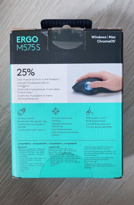 Mysz LOGITECH Ergo M575S Grafitowy