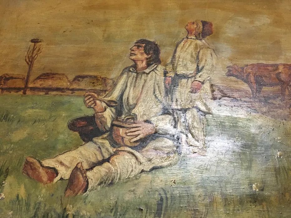 Obraz w drewnianej ramie Chełmoński Bociany 1900 repr.