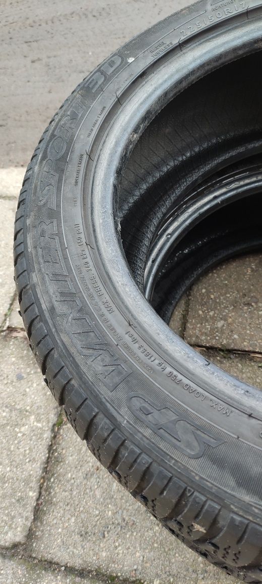 Opony zimowe z 2016r 5mm 225/50/17 Dunlop PN wysyłka+