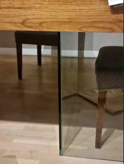 Przepiękny unikalny stół SOHO ze szklanymi nogami 200x105
