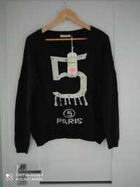 Sweterek damski oversize S M L Paris Tiramisu