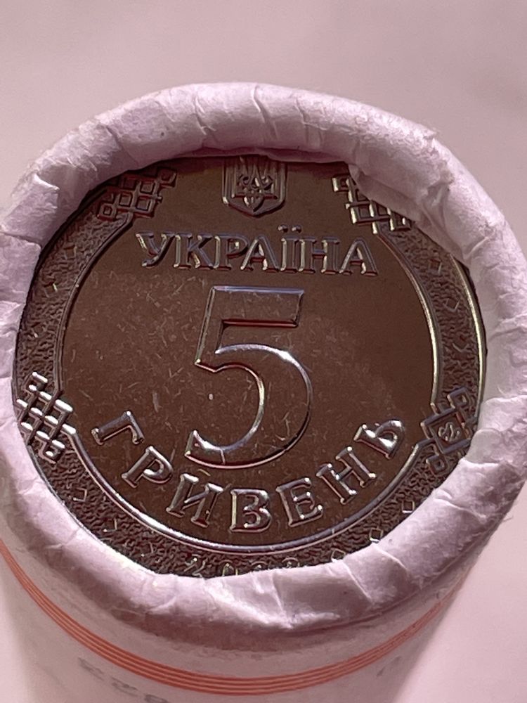 Банковские монеты 5 гривен 40шт ролл Украина