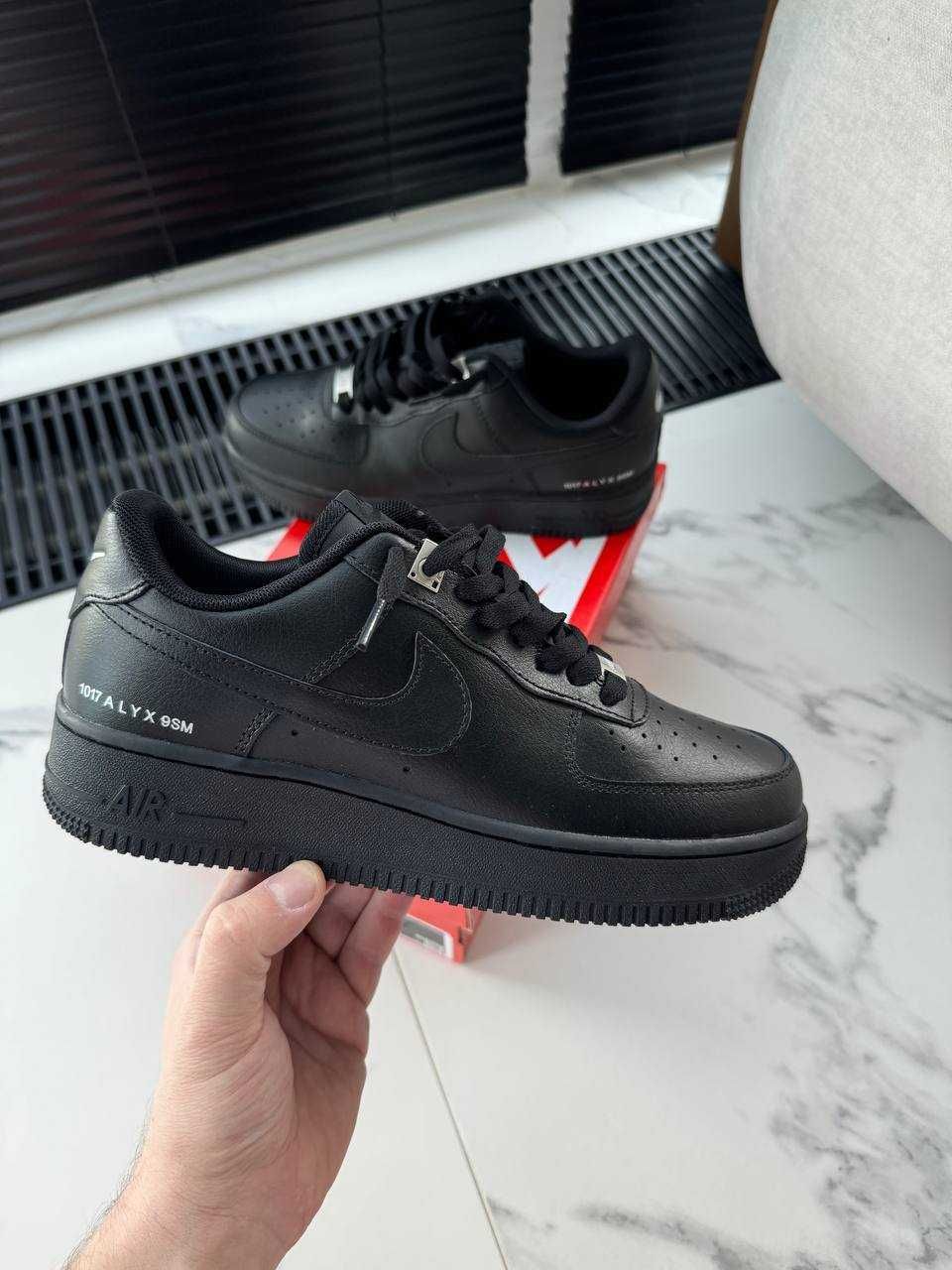 Кеди Nike Air Force 1017 alyx 9sm / кеди Найк Аір Форс 1017 чорні шкір