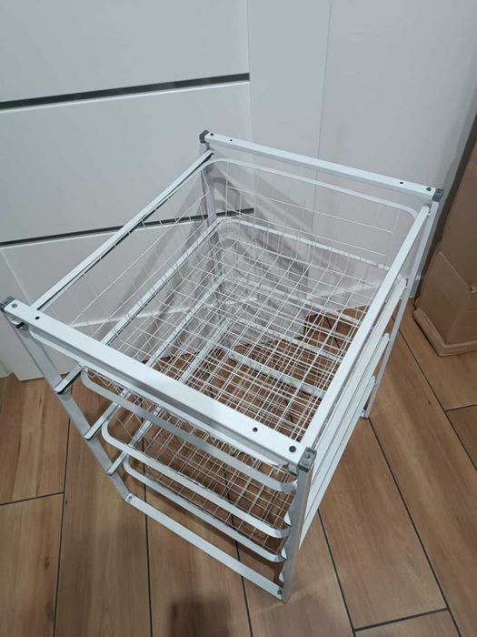 Regał ikea 4 kosze druciane, organizer biały, komoda, półka