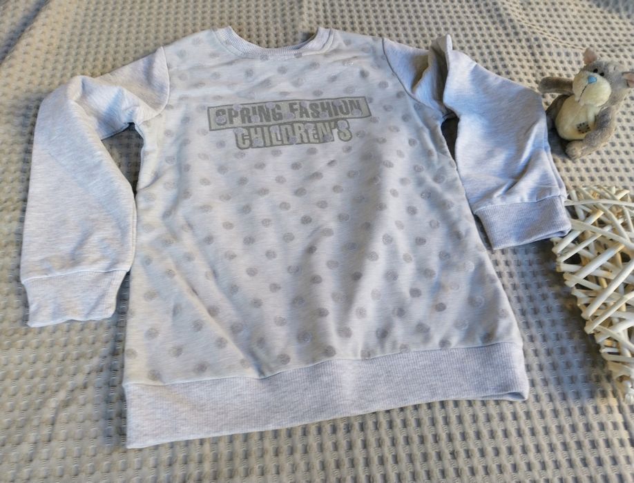 Bluza dziewczęca , szary melanż ,sciagacze Breeze Girls 140 cm