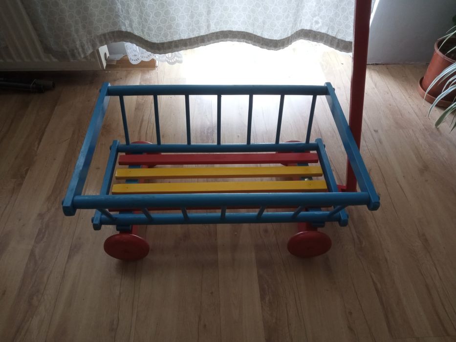 Drewniany wózek dla dzieci wóz drabiniasty