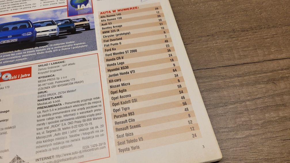 Gazeta Auto Dziś I Jutro nr 9 (23) wrzesień 1999