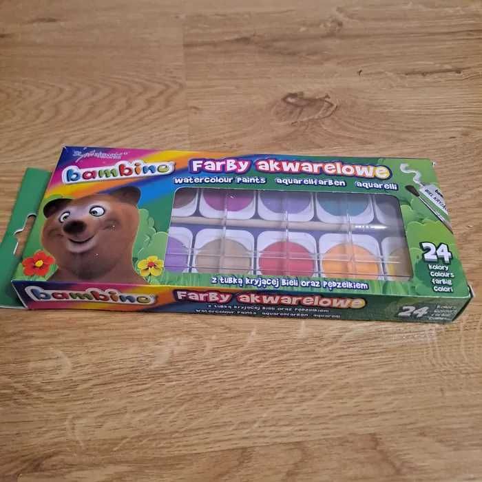 Farby akwarelowe Bambino 24 kolory, duża pastylka
