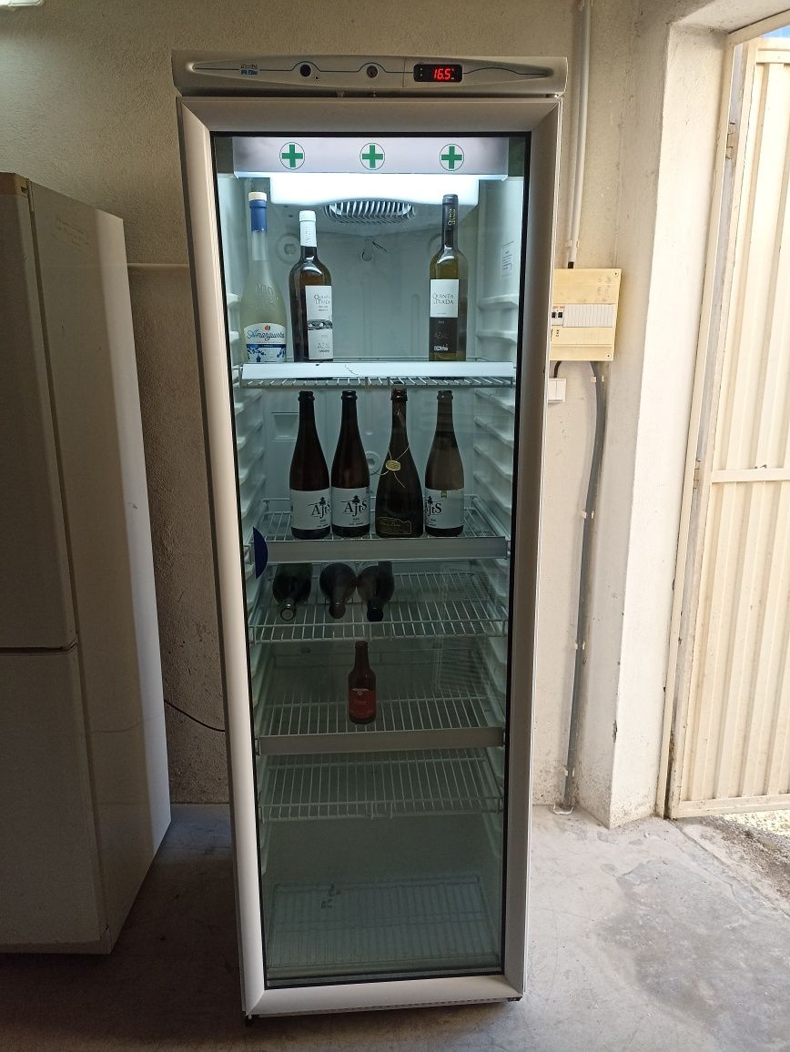 Frigorífico vertical com porta de vidro