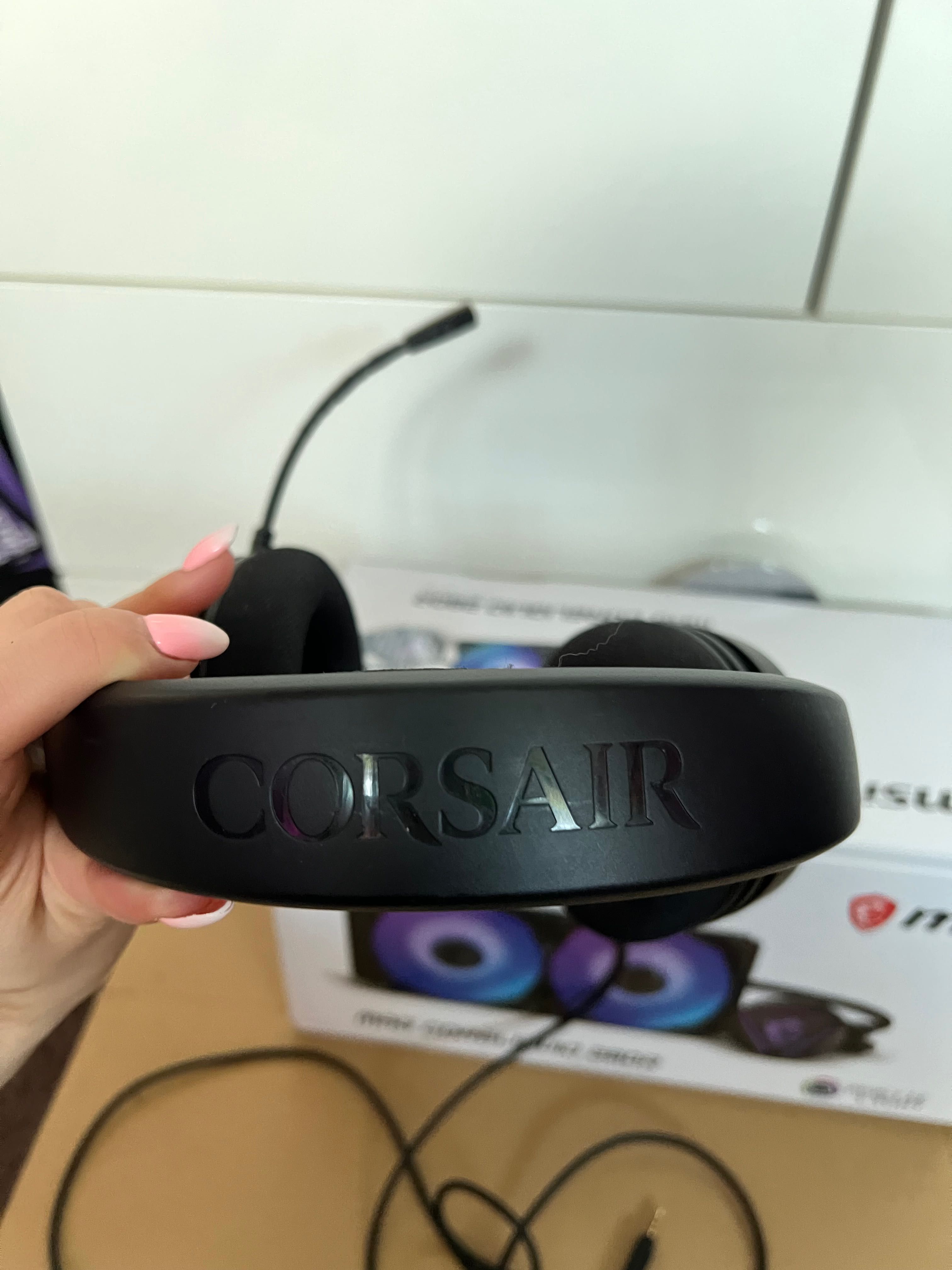 Słuchawki gamingowe z mikrofonem CORSAIR HS35 Carbon jak nowe