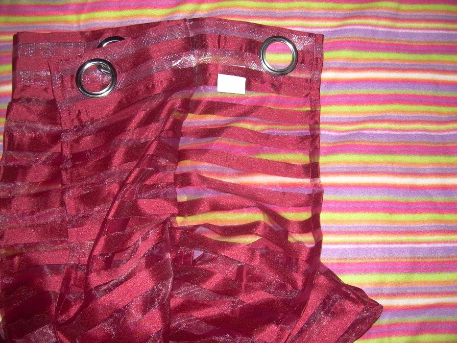 Zaslony firany bordowe na kolkach 140x240 bordowe