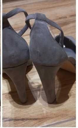 Eleganckie buty damskie zamszowe na słupku Next 38