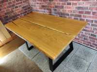 Blat dębowy 150x80 na biurko ławę Live Edge Stół w stylu Rustykalnym