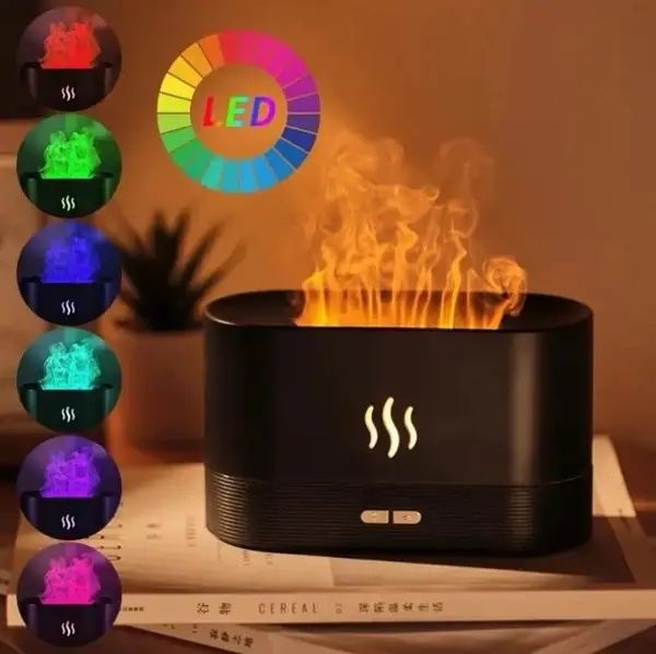 Зволожувач повітря з LED підсвічуванням (камін) з ефектом полум'я