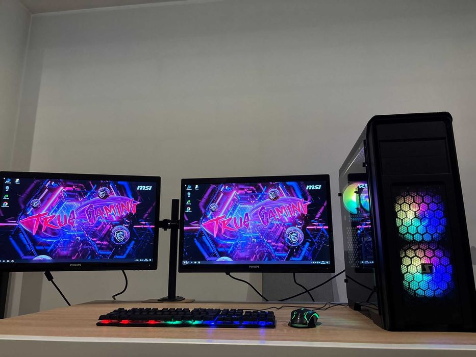 Zestaw Do Gier i7 8x4.0GHz/Ram-16GB/GTX-4GB/SSD+1TB/Dwa Monitory 24' !