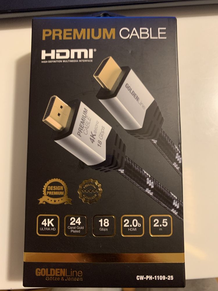 Kabel HDMI 4K Goldeline v2.0B 2.5m