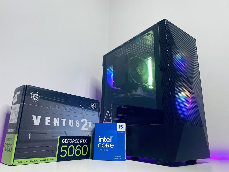 Komputer I5 14600K/RTX 5060/WiFi/16GB RAM/1tb m.2 nvme Black Friday