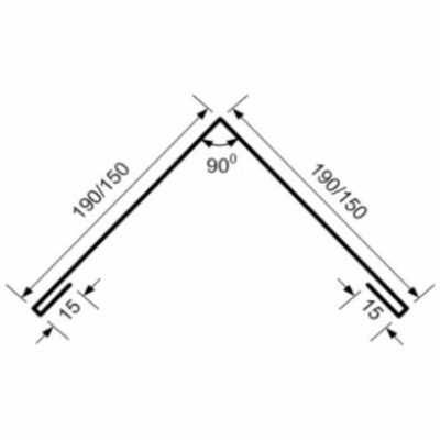 Конек на крышу 200х200 мм из оцинкованной стали для шифера длина 2 м