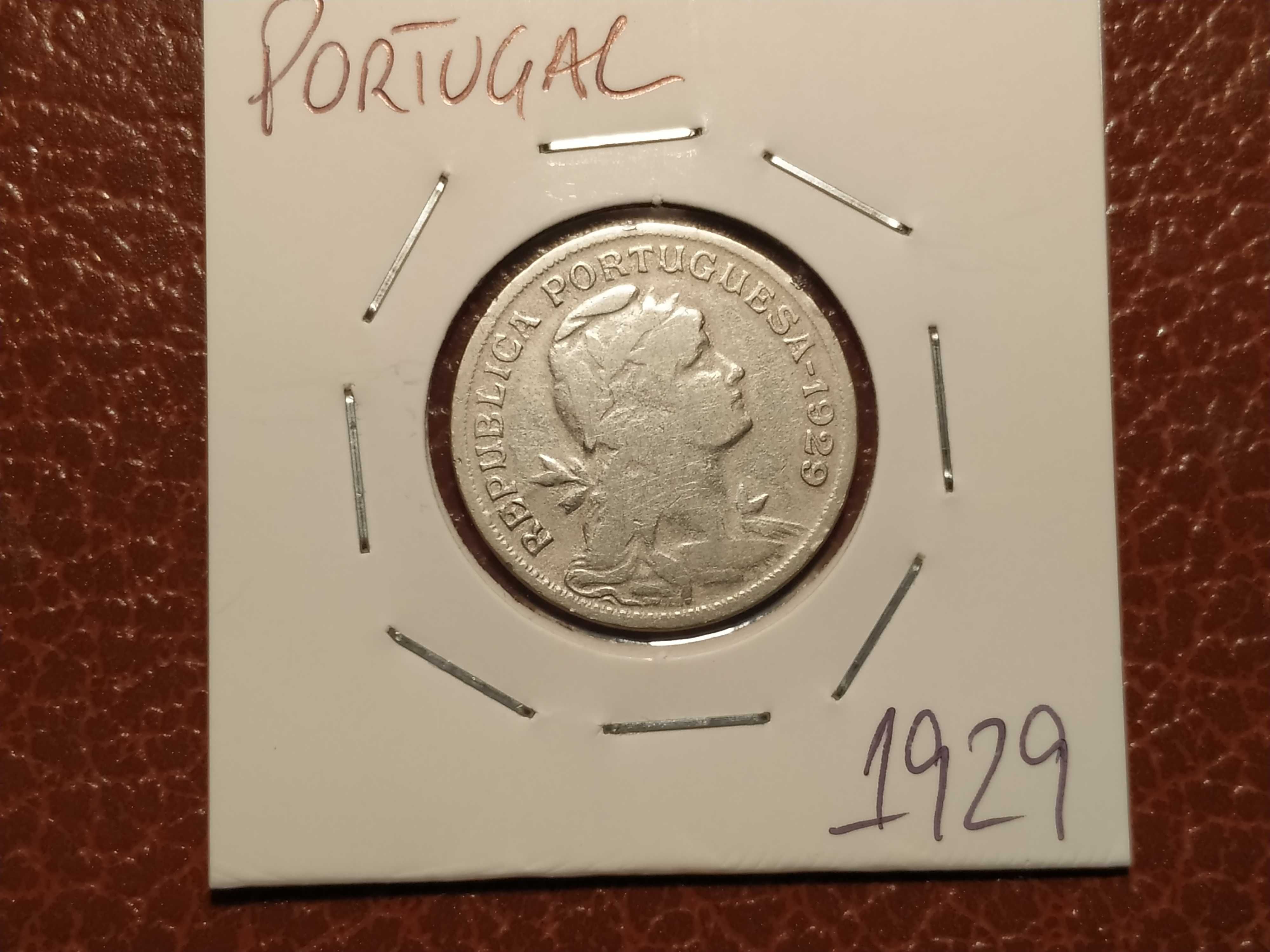387 Portugal - moeda de 50 centavos de 1929 em alpaca