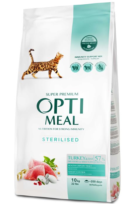 Корм OPTI MEAL для стерелізованих котів 10 кг