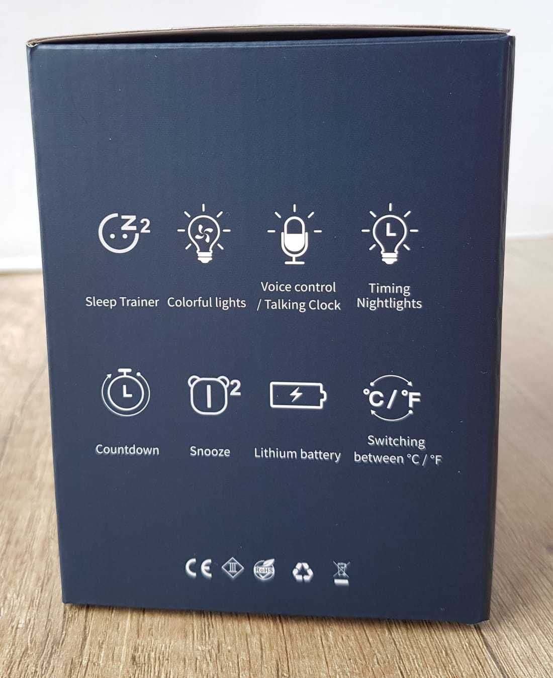 NOWY Budzik zegar dla dziecka interaktywny dinozaur lampka LED prezent