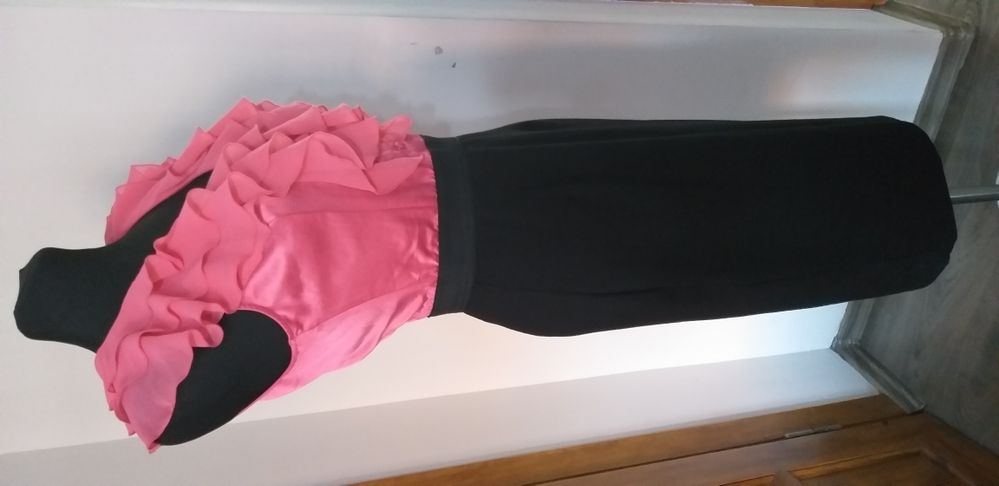 Sukienka czarna różowa LIPSY 38 M 36 S