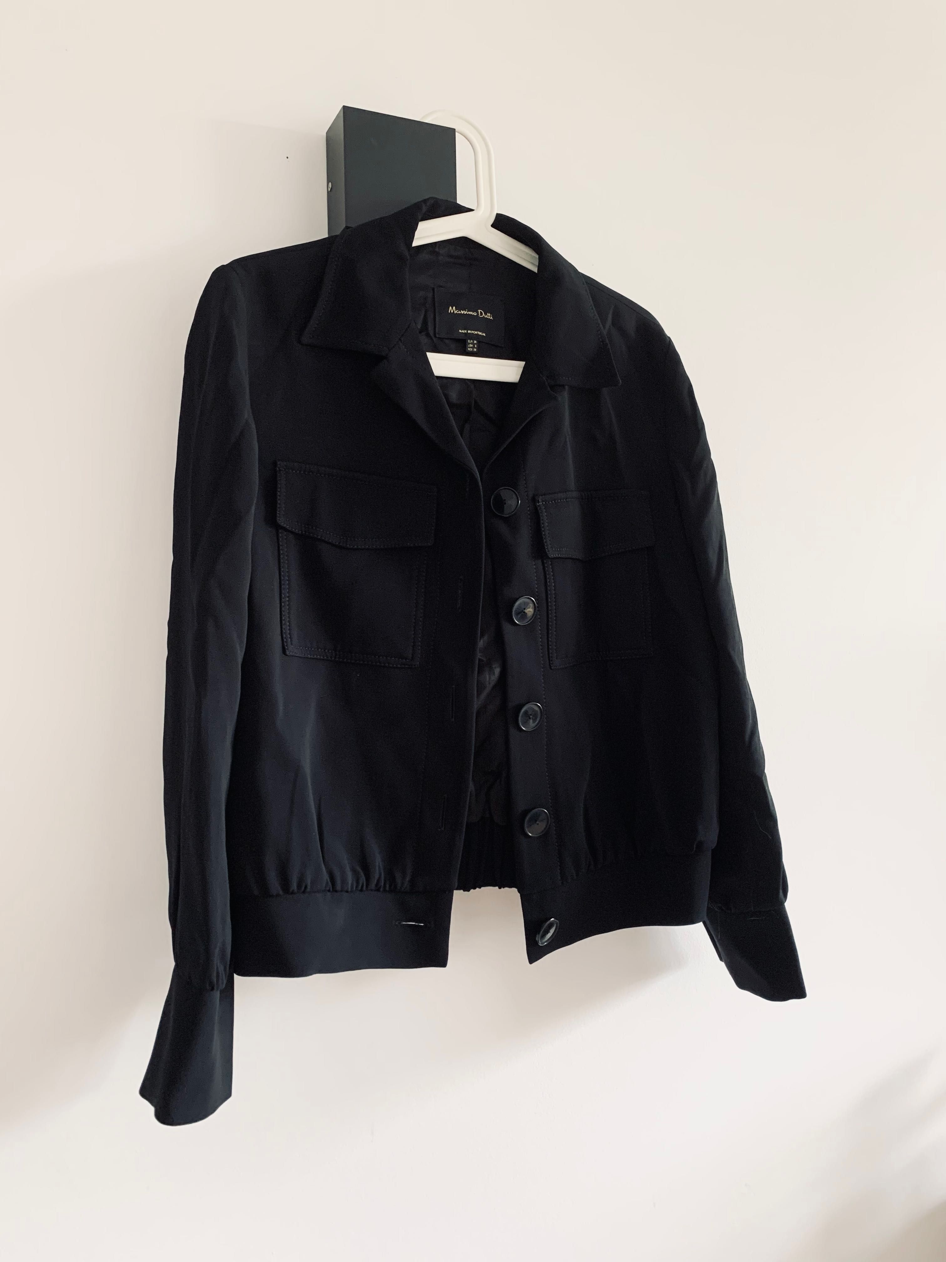 Kurtka bomberka lekka czarna Massimo Dutti Basic